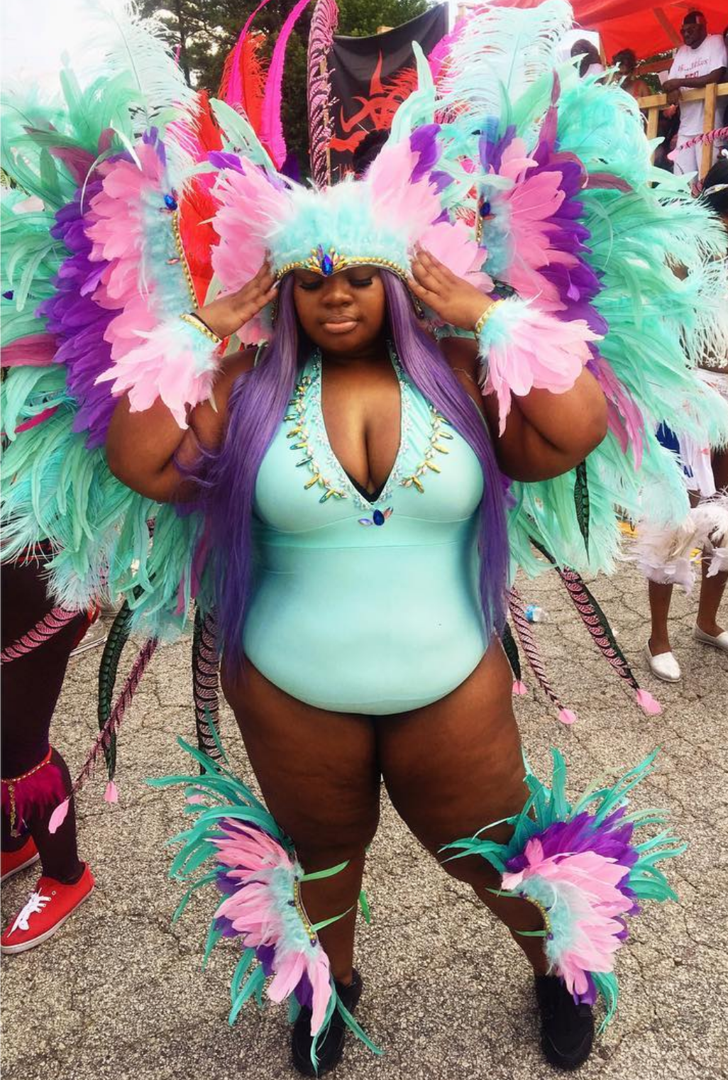woman showing costume at atl carnival