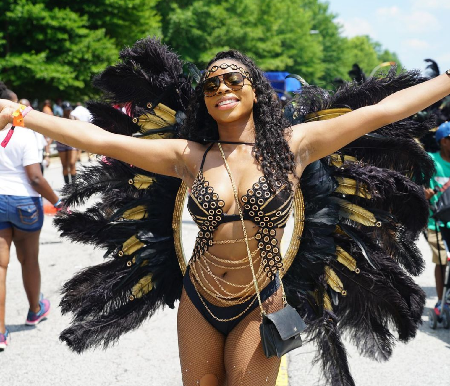woman showing atl carnival costume